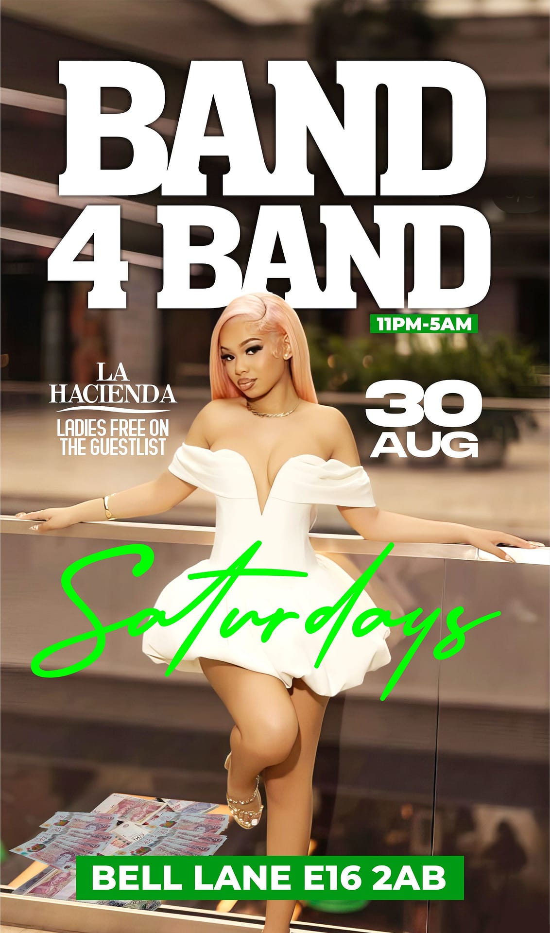 BAND 4 BAND | SATURDAYS | Sat 30th of AUG | @ LA HACIENDA E16 2AB