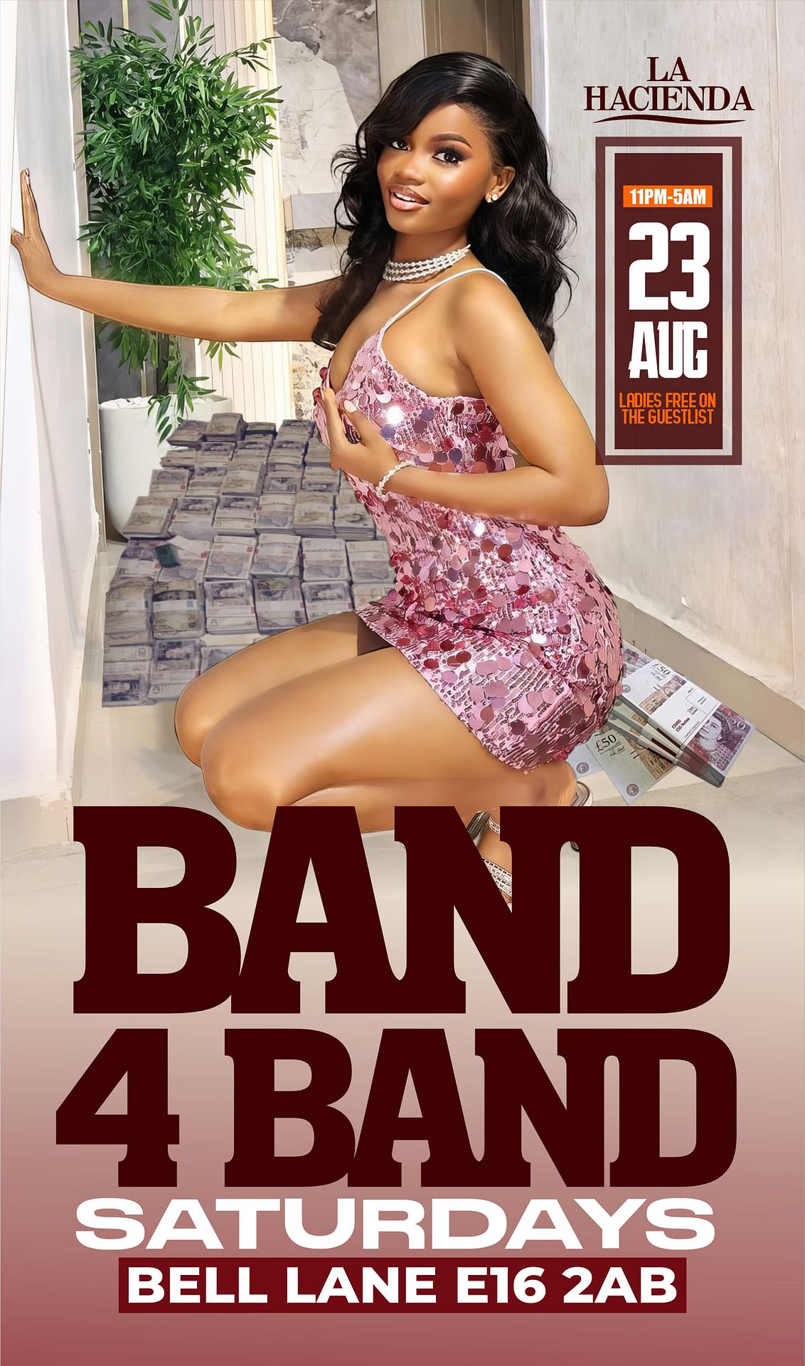 BAND 4 BAND | SATURDAYS | Sat 23rd of AUG | @ LA HACIENDA E16 2AB